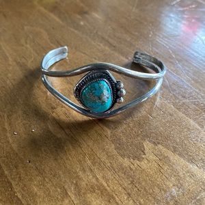 Vintage Sterling Silver Turquoise Cuff